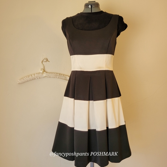 RALPH LAUREN formal tiered fully lined satiny stripe dress cocktail party dance - Picture 5 of 17